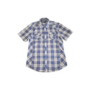 BKE Men's Athletic Fit Blue/Gray Plaid Button Up Shirt Size Large